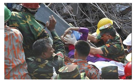 Miraculous as it may sound, a woman was rescued alive, almost unhurt, from inside the rubble of Rana Plaza Friday afternoon, the 17th day into the country